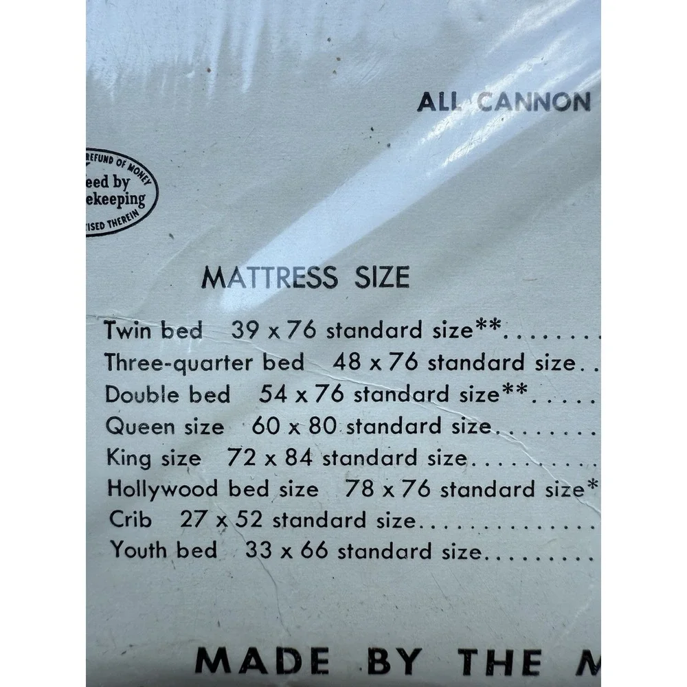 Vintage Cannon Combspun Cotton Percale Double Sheet Fitted And Regular USA READ